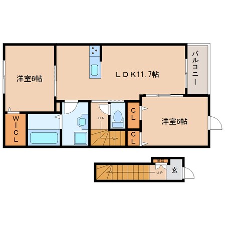 五条駅 徒歩9分 2階の物件間取画像